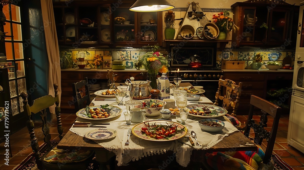 The aroma of home-cooked meals wafted from the kitchen to the dining table, enticing hungry appetites  attractive look