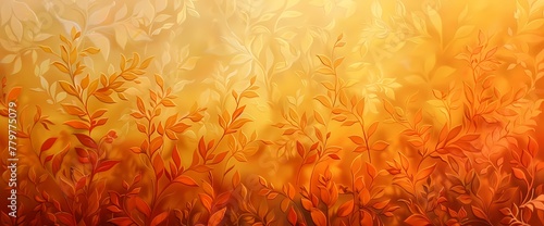 Tangerine tendrils gracefully intertwining against a mesmerizing tapestry painted in gradients of goldenrod.