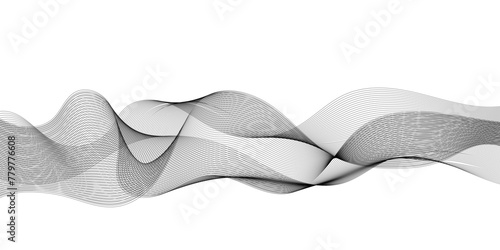 Abstract grey, white smooth element swoosh speed wave modern stream transparent background. Abstract wave line for banner, template, wallpaper background with wave design. Vector illustration