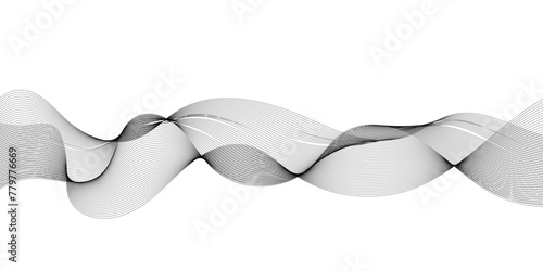 Abstract grey, white smooth element swoosh speed wave modern stream transparent background. Abstract wave line for banner, template, wallpaper background with wave design. Vector illustration