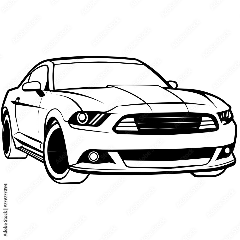 Naklejka premium Car isolated in white background illustrator vector