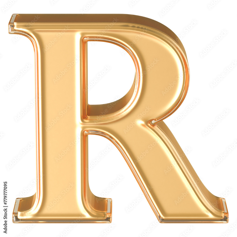 Gold 3D Letter R Font - Alphabet 3d Render Gold 3D Letter R Font - Alphabet 3d Render