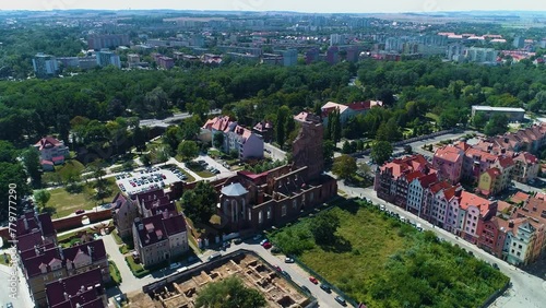 Panorama Church Ruins In Glogow Ruiny Kosciola Aerial View Poland