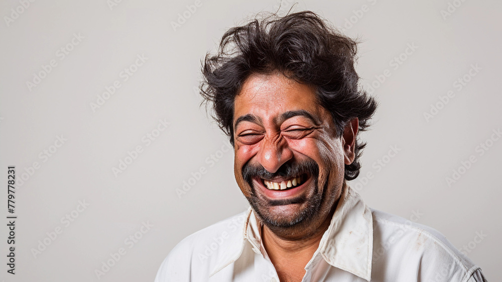Portrait of mentally ill or unstable person on grey background, disturbed and schizophrenia patient portrait Portrait of mentally ill or unstable person on grey background, disturbed and schizophrenia patient portrait