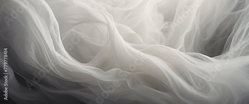 Abstract background of liquid white ink wave swirls and dissolves in liquid. Perfect for fantasy, surreal, web banners and video backdrop.
