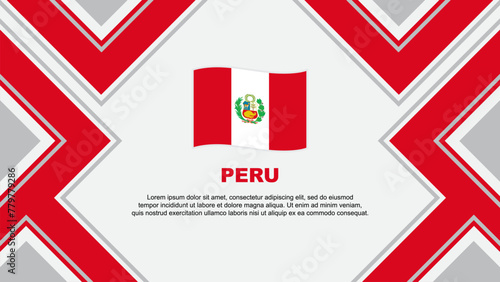 Peru Flag Abstract Background Design Template. Peru Independence Day Banner Wallpaper Vector Illustration. Vector