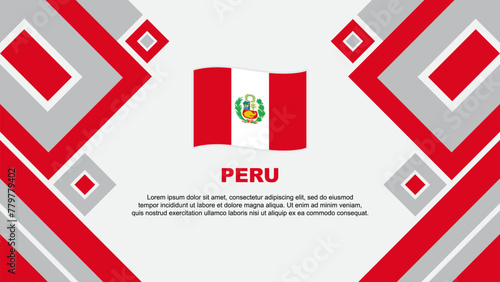 Peru Flag Abstract Background Design Template. Peru Independence Day Banner Wallpaper Vector Illustration. Cartoon