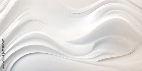 Milk or whip cream like slick glossy white abstract background. 4K Video photo