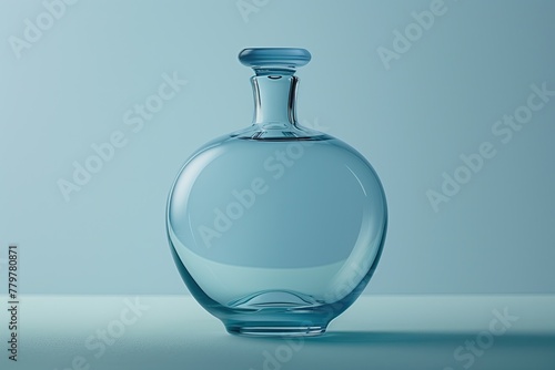 A blue mockup liquid bottle ob a blue background