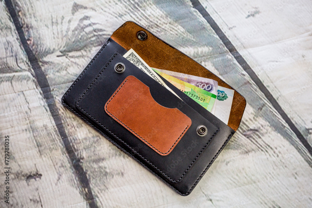 Wallet made of genuine leather, photo for the catalog of an e-commerce ...
