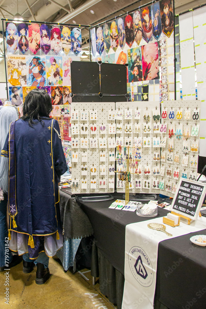 Obraz premium Toronto, Down Toune, On, Canada - Marth 18th, 2024: Display featuring comic books