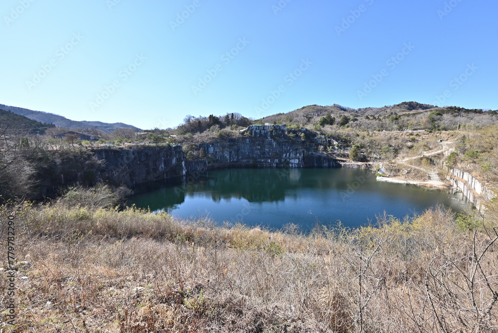 Ishikiri mountain, an artificial lake, Ibaraki, Japan