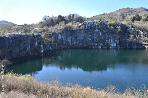 Ishikiri mountain, an artificial lake, Ibaraki, Japan