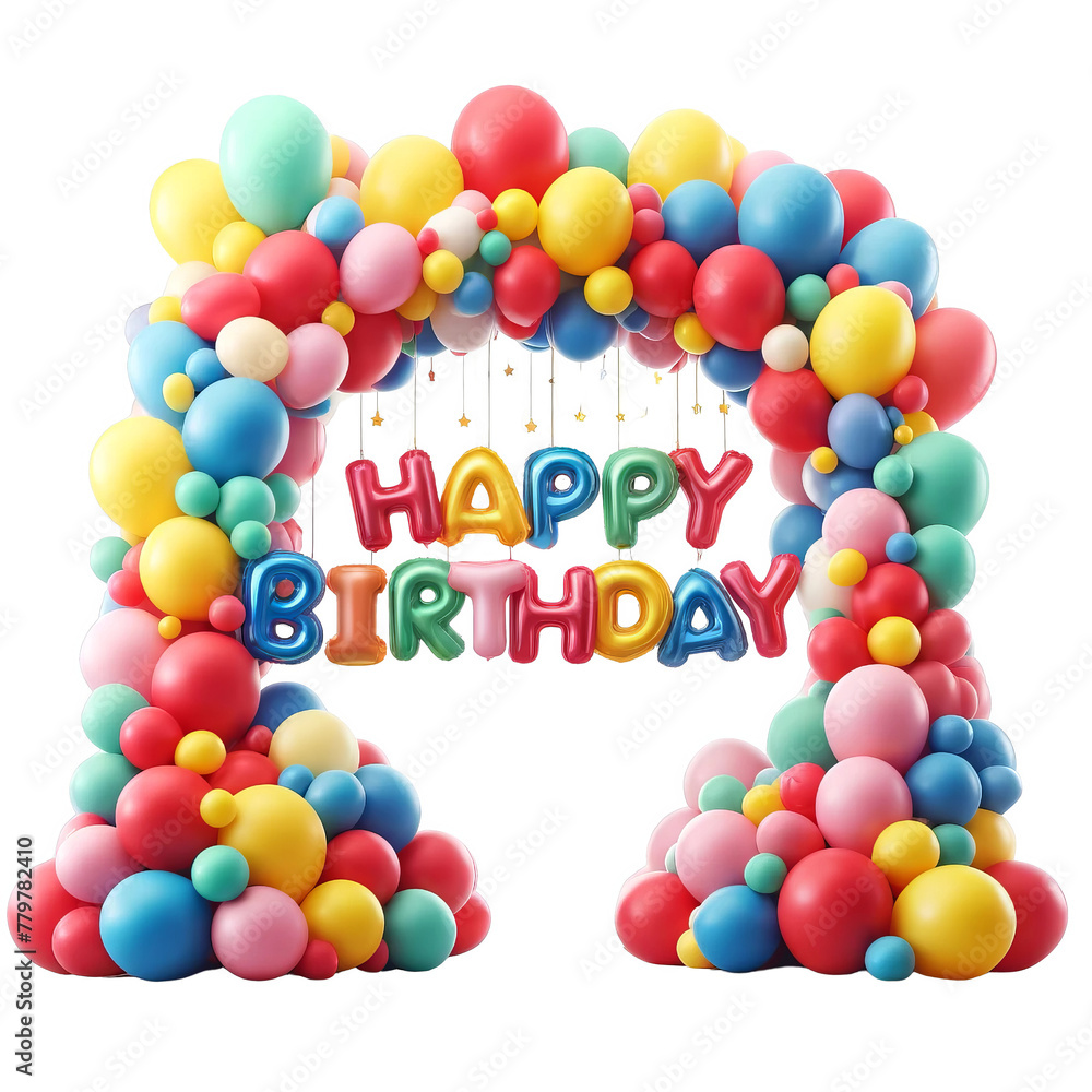 Happy Birthday Balloon Arch.