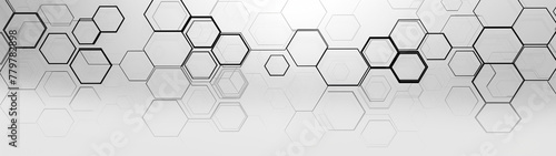 Abstract Hexagon Wallpaper in Black and White