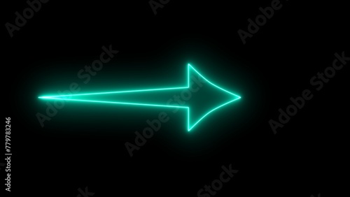 Glowing directional arrow neon sign. Arrow right color glowing neon icon. neon arrow icon. photo
