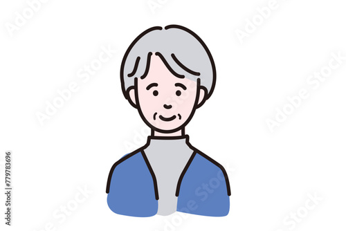 ほほえむおばあさん　上半身