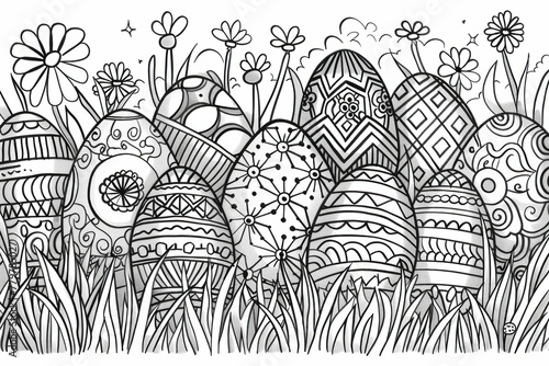 Colorful collection of printable Easter coloring pages for free download to celebrate the holiday © VICHIZH