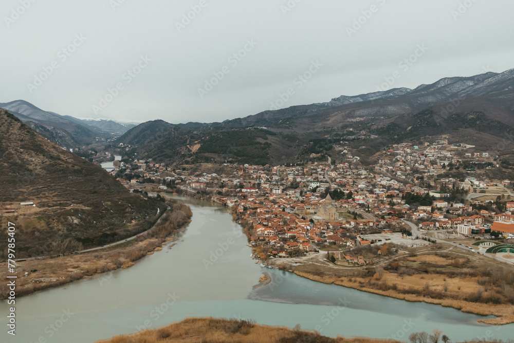 view of the river and mountains