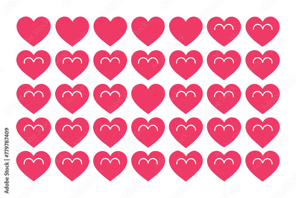 heart shape icon set, vector set heart shape, lovers on Valentine's Day