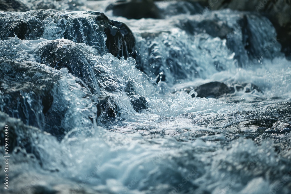 An abstract representation of a flowing river, with calming blue tones and gentle curves. An abstract representation of a flowing river, with calming blue tones and gentle curves.