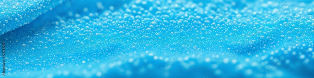 Abstract illustration of water droplets on soft blue fabric, background for banner design, poster, website header, place for text. Abstract illustration of water droplets on soft blue fabric, background for banner design, poster, website header, place for text.