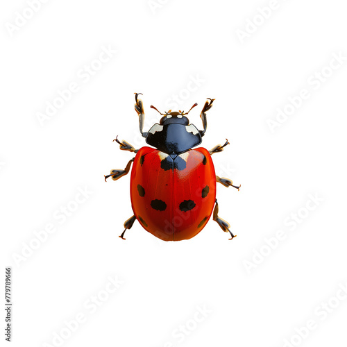 Ladybug Crawling on Transparent Background