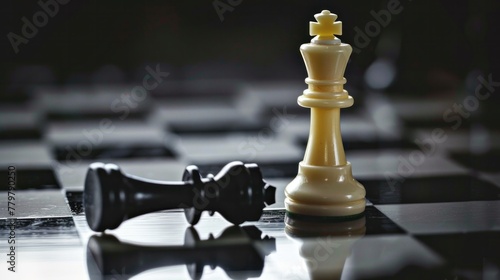 Business battle, chess pieces on the board for game and strategy ideas. chess knight photo