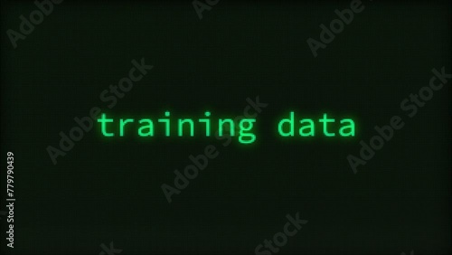 Training Data, Typing Text, Retro Computer Screen photo