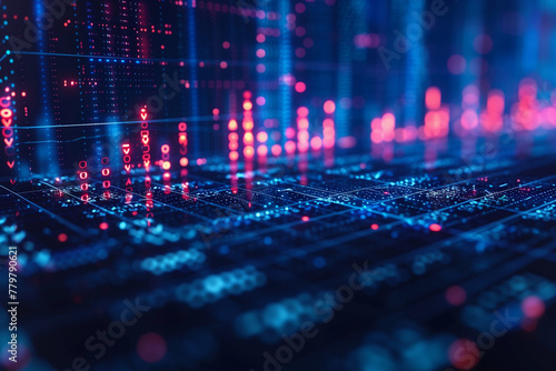 Trading graph and stock market background