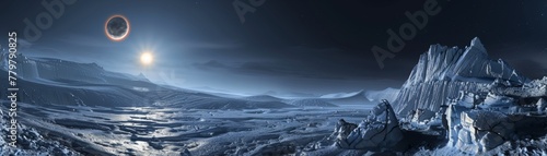 Journey across Ganymedes icy surface and explore the celestial sky in a virtual odyssey photo