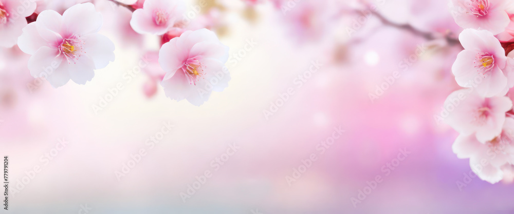 Naklejka premium spring flower blossom blur bokeh colour gradient background