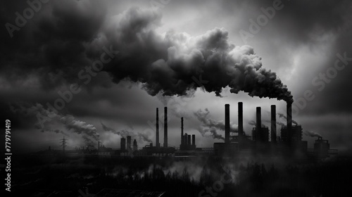 The relentless rise of dark smoke challenging societies to confront the environmental consequences of industrialization photo