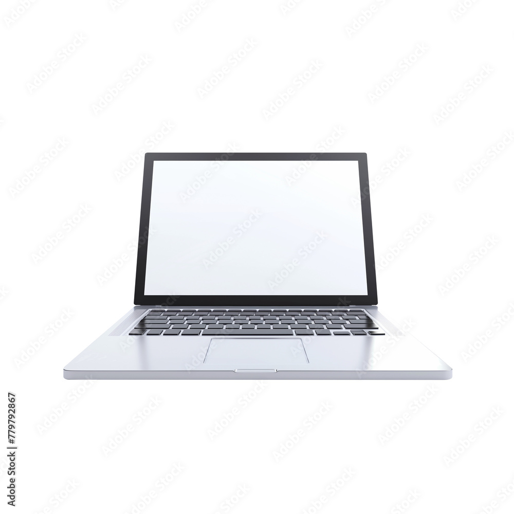 Open Laptop With Blank Screen on Transparent Background Open Laptop With Blank Screen on Transparent Background