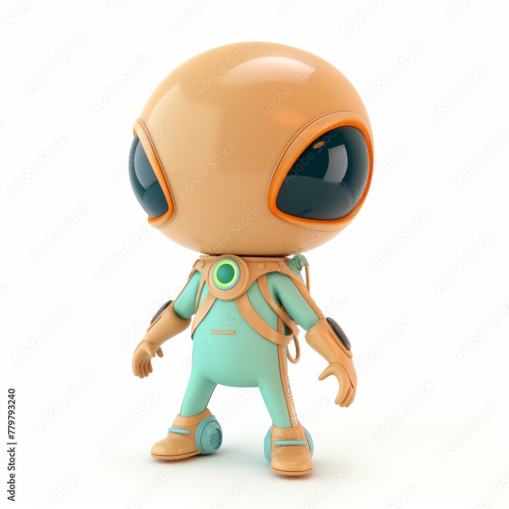 Cute alien, hero from an alien planet, Fantasy cartoon style, 3D, childlike realistic object for the game's user interface. 3d vector illustration, Cute alien, hero from an alien planet, Fantasy cartoon style, 3D, childlike realistic object for the game's user interface. 3d vector illustration,