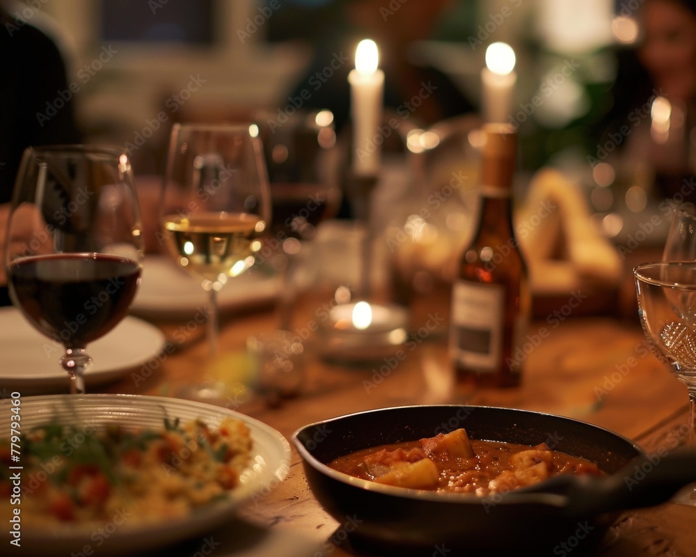 Shared pot on a homely evening Shared pot on a homely evening