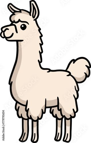 A simple flat illustration of a llama