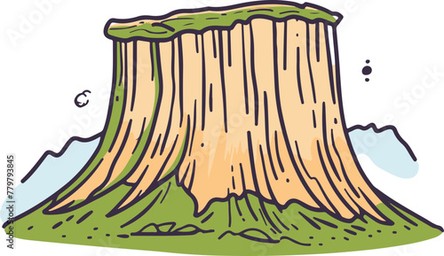 A simple flat illustration of the Roraima Tepui, part of the ancient Guiana Highlands photo