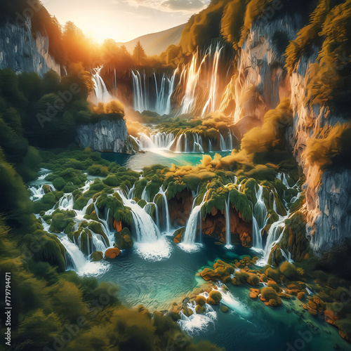 Wunderschöne Wasserfälle (fiktiv)