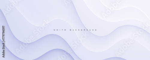 Abstract modern wavy white background smooth color decorative shape design.