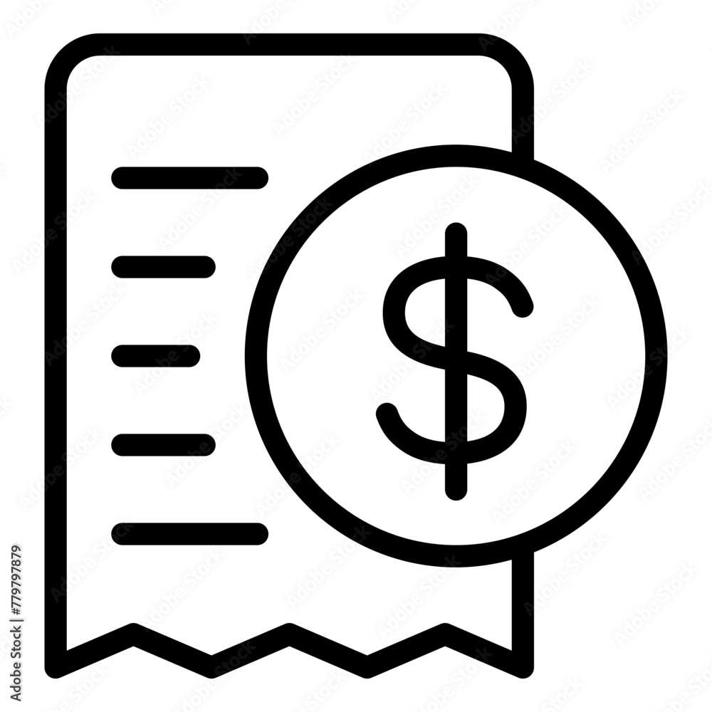 Bill line icon Bill line icon