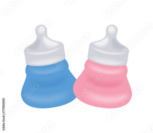 gender reveal milk bottles