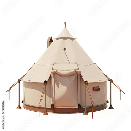 a large white tent with poles and poles around it