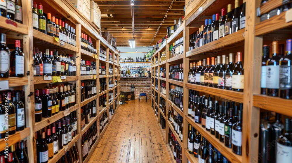 Interior of classic enoteca with great wine assortment