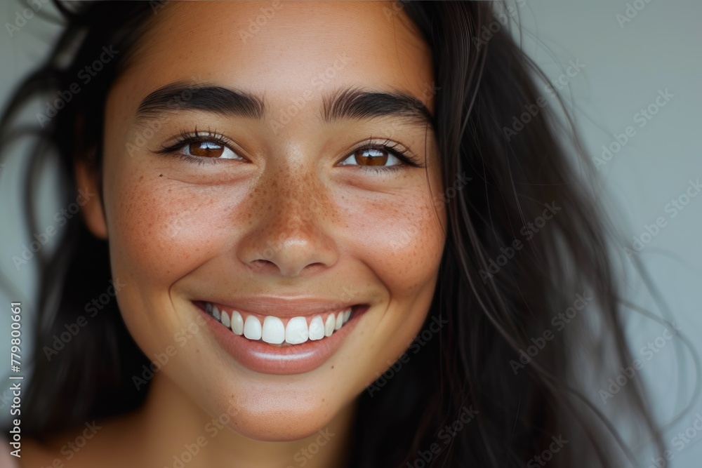 Studio Elegance: Close-Up of a Beautiful Model's Face Studio Elegance: Close-Up of a Beautiful Model's Face