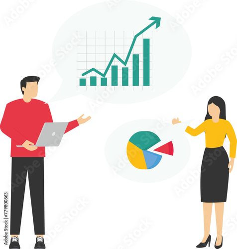 Businesspeople discussing the business plan, Business meeting, People at presentation conference, Data analyzing, Project strategy.

