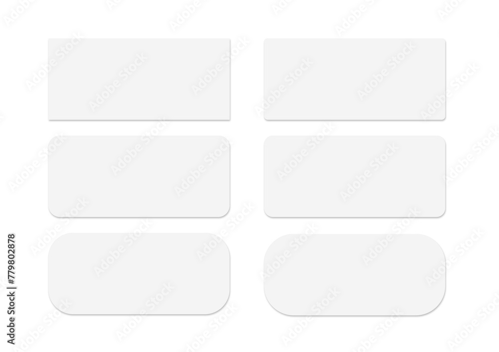 Png isolated. Set of realistic white paper adhesive labels with real shadow on a transparent background. Png isolated. Set of realistic white paper adhesive labels with real shadow on a transparent background.