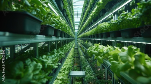 Hydroponic greenhouses that are harmless to health in a green area that is environmentally friendly and healthy. photo