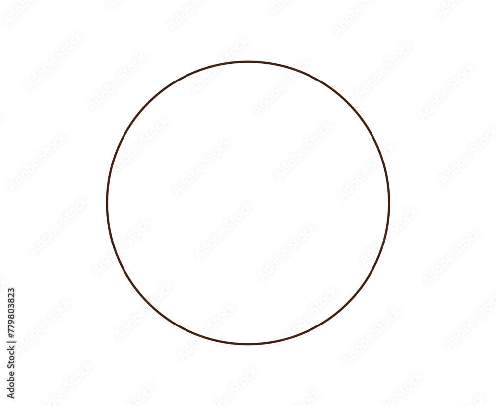 Circle Shape Outline Stroke Brown Symbol Vector Illustration Circle Shape Outline Stroke Brown Symbol Vector Illustration