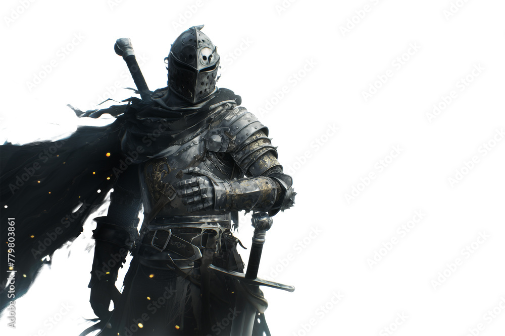 Naklejka premium Knight Armor with Fiery Sparks